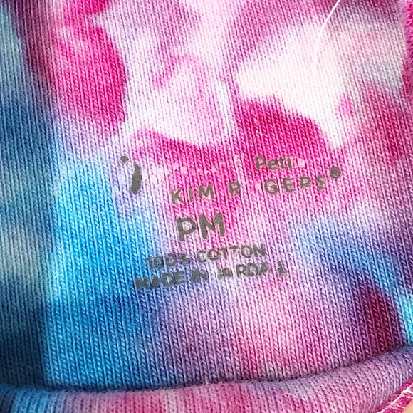 Unicorn Farm Kim Rogers Medium MP‎ Top Turtleneck Tie Dye Handmade Pink Blue 451 - Picture 10 of 10